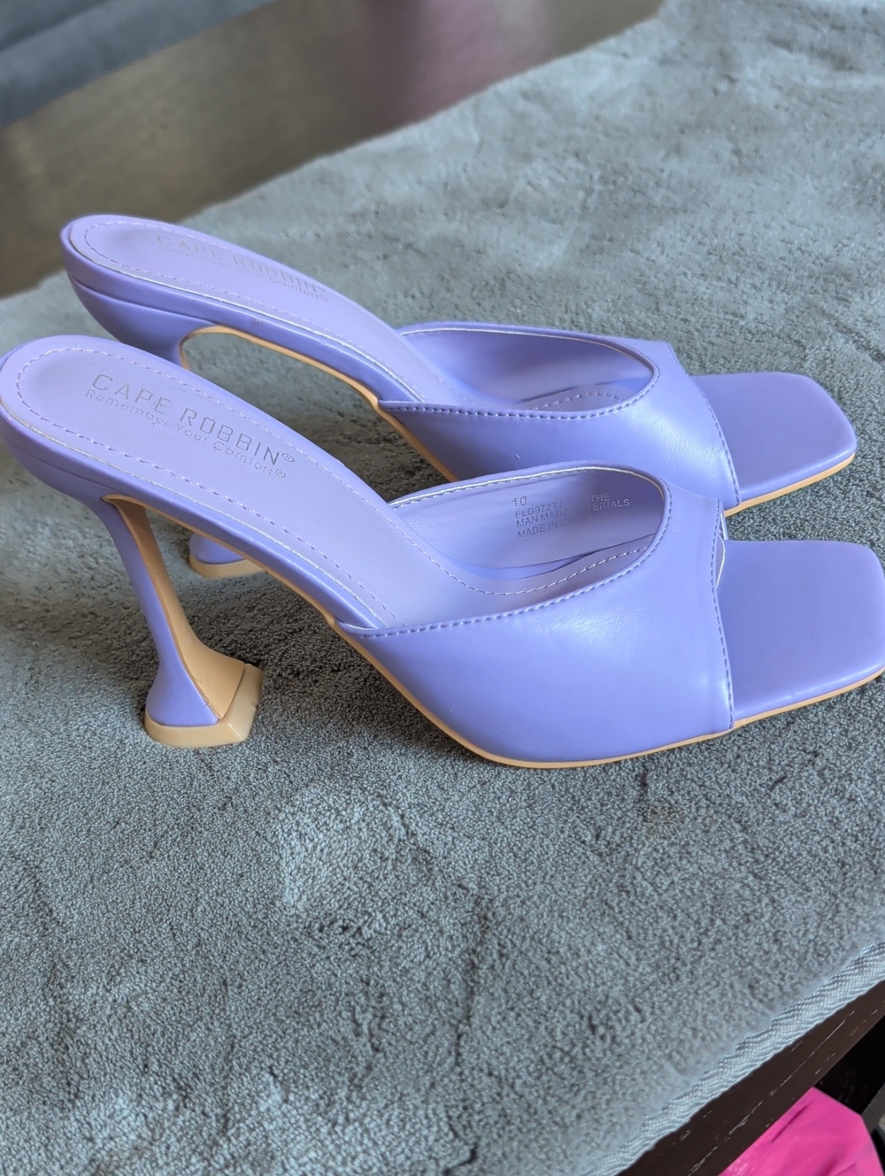 Cape Robbin Lilac Sculpted Heel Slide Mules